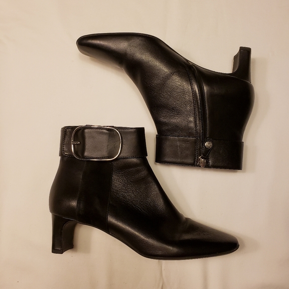 Emily in Paris Inspo: Geox Ankle Booties with Oversized Buckle - Picture 1 of 7